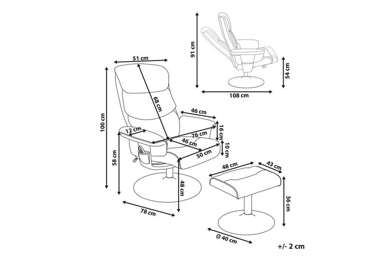 Reclinerfåtölj Legend - Beige, Silver - Kök & hushåll - Personvård & hälsa - Massage & välbefinnande - Massagestolar & massagefåtöljer