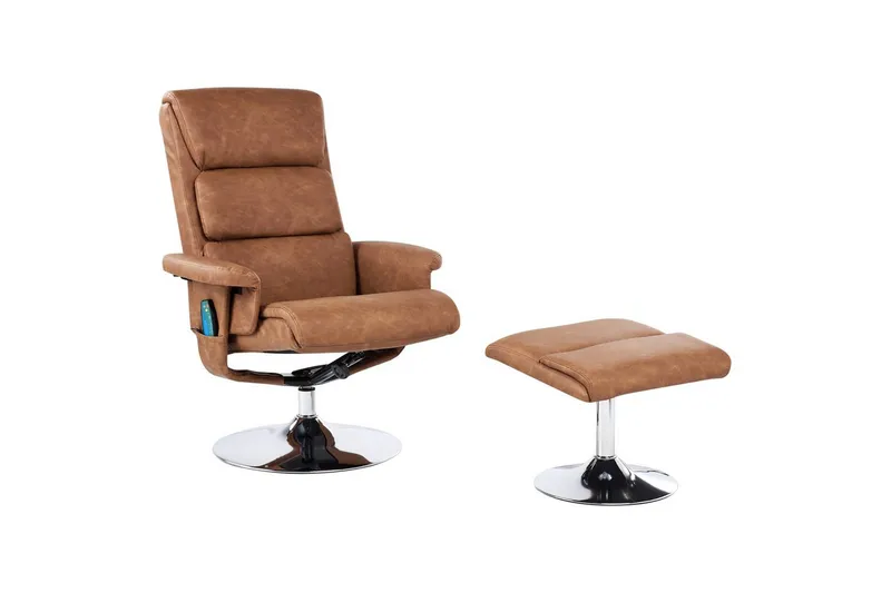 Reclinerfåtölj Legend, Brun/Silver