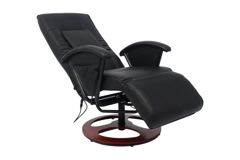 Shiatsu massagefåtölj svart konstläder - Svart - Massagestolar & massagefåtöljer