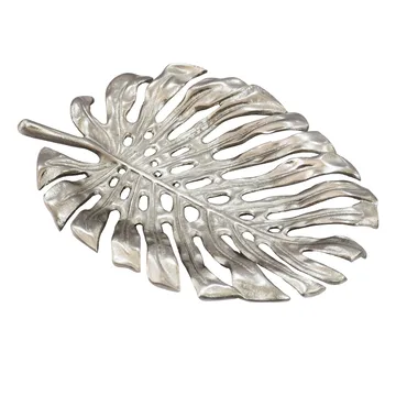 Ivora Dekorationsskål Monstera i aluminium - silver - Kök & hushåll - Servering & dukning - Annat för Dukning & Servering - Uppläggning
