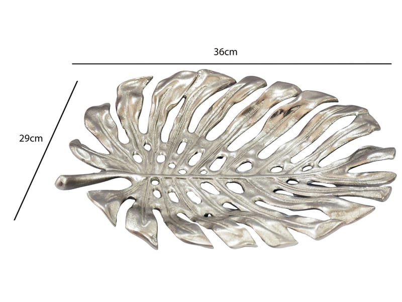 Ivora Dekorationsskål Monstera i aluminium - silver - Kök & hushåll - Servering & dukning - Annat för Dukning & Servering - Uppläggning