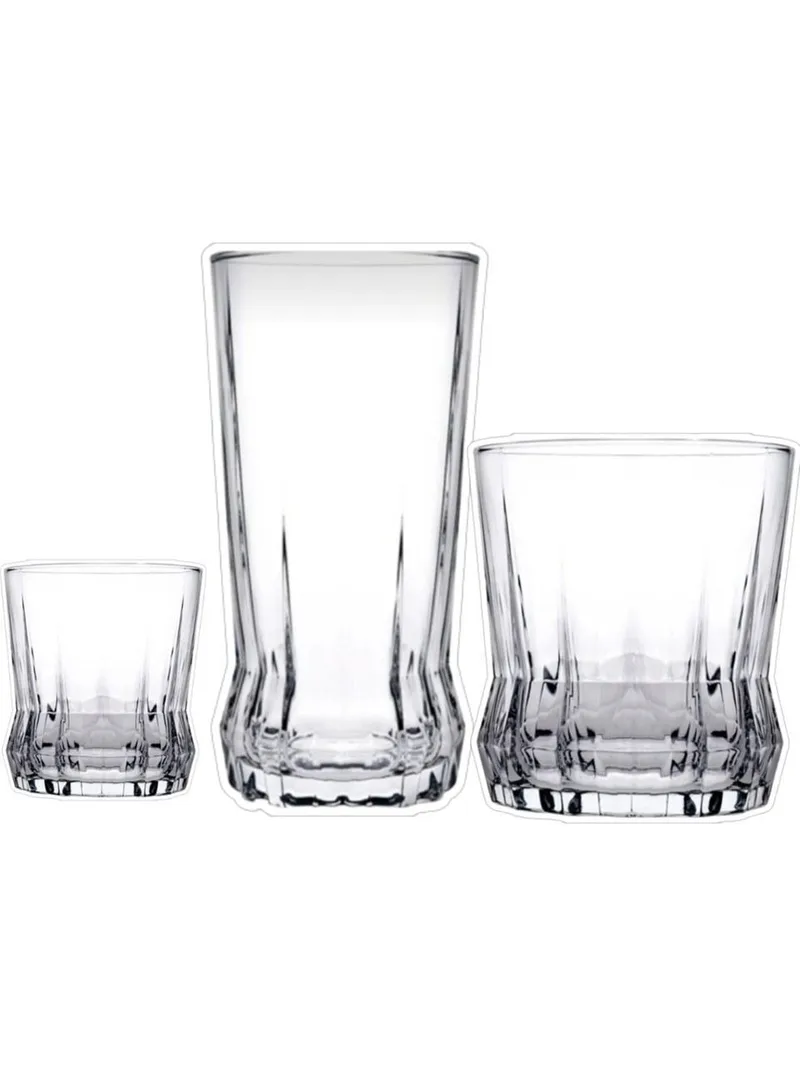 Aldren Glasservis (18 delar) 7x7x14 cm, Transparent