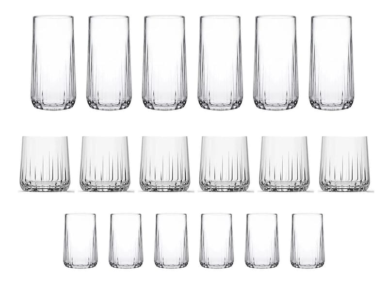 Berriaren Glasset (18 delar) 17x32x32 cm - Transparent - Kök & hushåll - Servering & dukning - Dricksglas - Drinkglas & highballglas