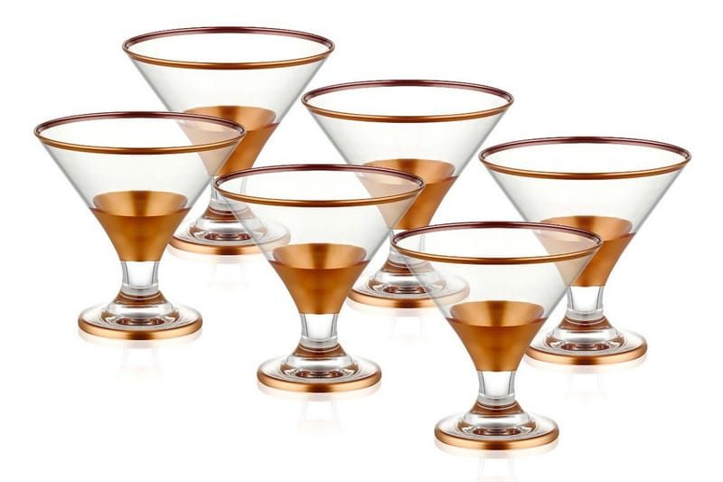 GLAS SET 6-pack Roséguld - Cocktailglas