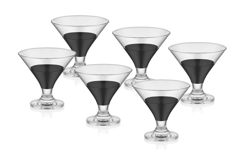 GLASS SET 6-pack Svart - Cocktailglas