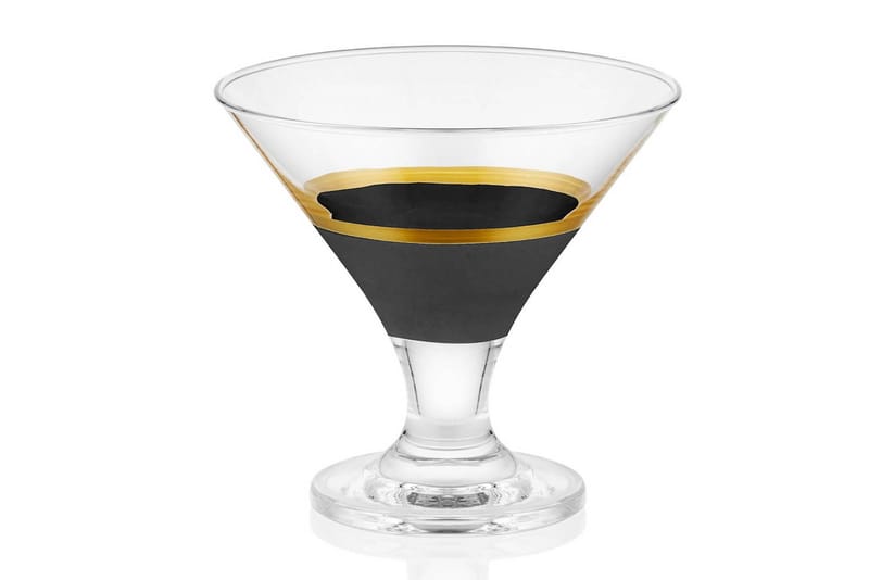 GLASS SET 6-pack Svart/Guld - Cocktailglas