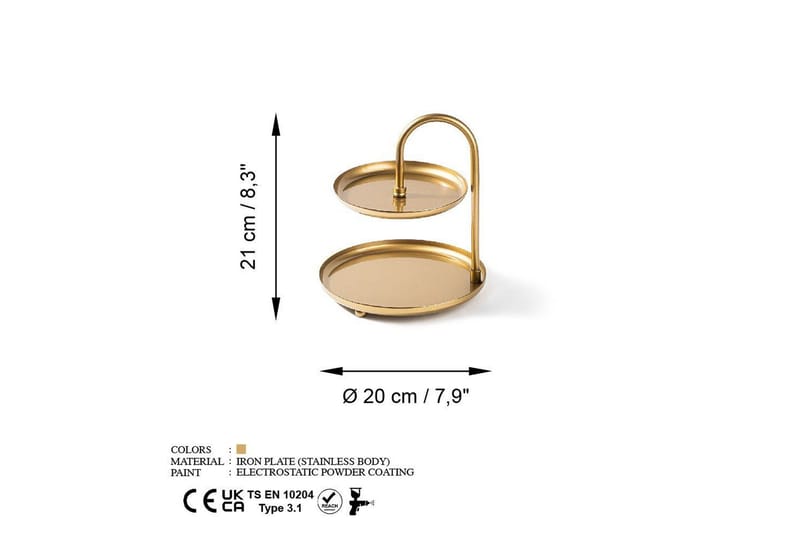 Dekorativt Metalltillbehör Mirven - Guld - Kök & hushåll - Servering & dukning - Fat & brickor - Serveringsfat & serveringsbricka