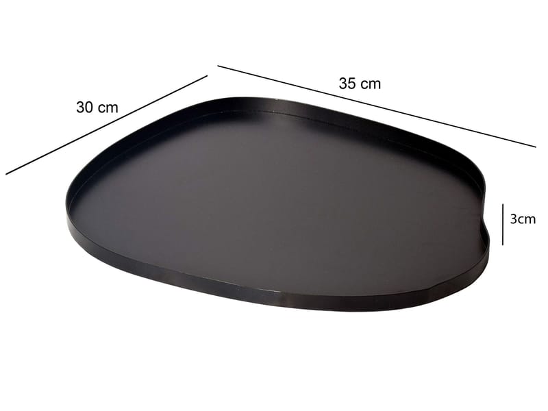 Ralven Dekorationsfat 35 cm i metall med organisk design - matt svart - Kök & hushåll - Servering & dukning - Fat & brickor - Serveringsfat & serveringsbricka
