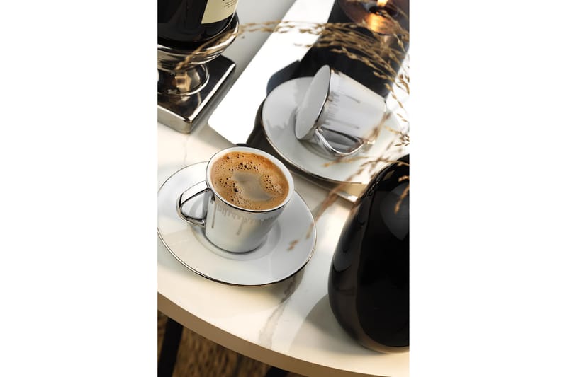 Majrula Kaffekopp 4-delar Vit/Silver - Kök & hushåll - Servering & dukning - Koppar & muggar - Kaffekoppar & kaffemuggar