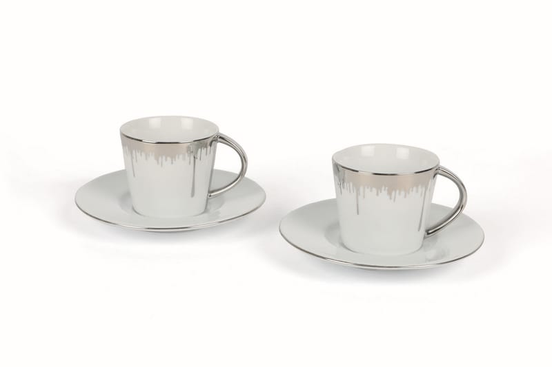 Majrula Kaffekopp 4-delar Vit/Silver - Kök & hushåll - Servering & dukning - Koppar & muggar - Kaffekoppar & kaffemuggar