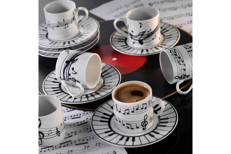 Masahiko Kaffekopp 12-delar - Vit/Svart - Kök & hushåll - Servering & dukning - Koppar & muggar - Kaffekoppar & kaffemuggar