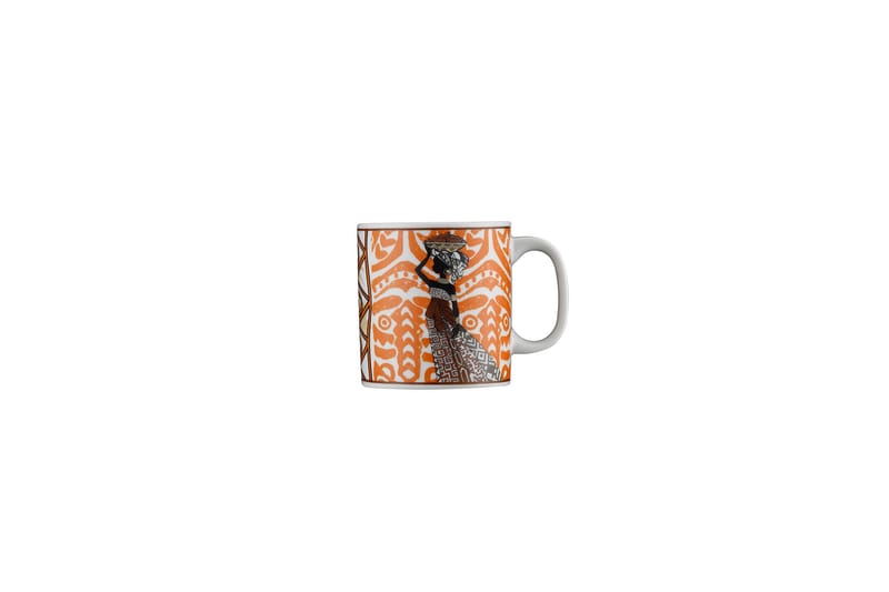 Keng Kaffekopp Orange/Brun/Vit - Kaffekoppar & kaffemuggar