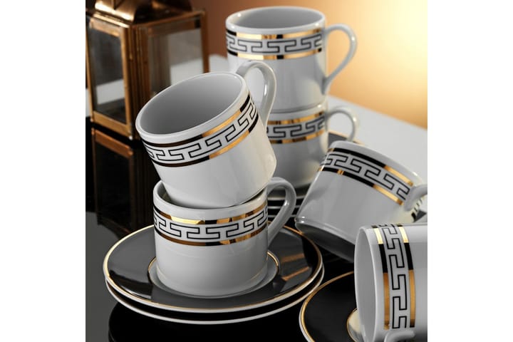 Masahiko Kaffekopp 12-delar Vit/Guld - Kaffekoppar & kaffemuggar