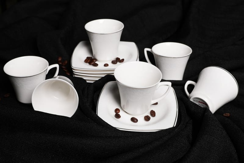 Masamori Kaffekopp 12-delar Vit/Silver - Kaffekoppar & kaffemuggar