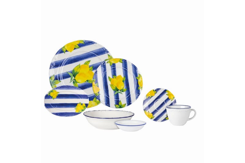 Frukostset (26 delar) Nylar 126 Flerfärgad - Blå - Kök & hushåll - Servering & dukning - Porslin - Porslinsservis