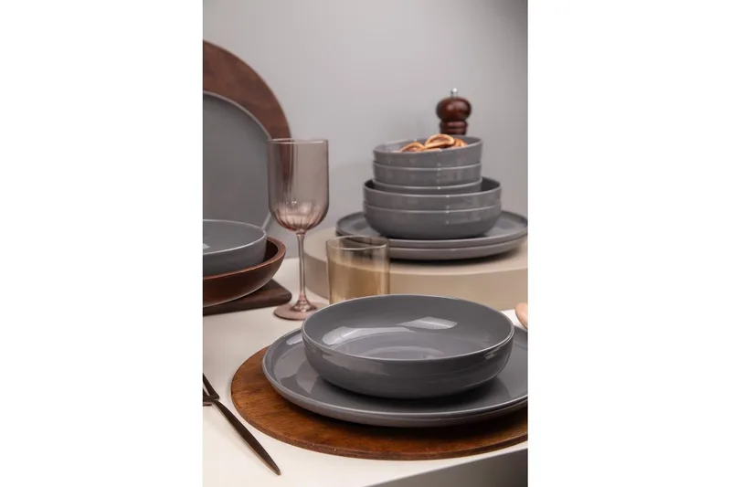 Middagset (12 delar) Athodna Antracit - Antracit - Kök & hushåll - Servering & dukning - Porslin - Porslinstallrik