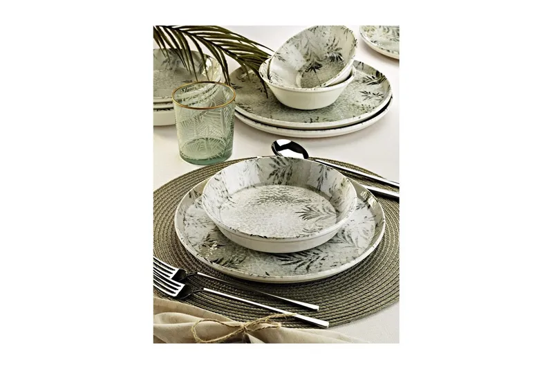 Middagset (12 delar) Wenaeton Vit / Antracit - Vit/Antracit - Kök & hushåll - Servering & dukning - Porslin - Porslinsservis