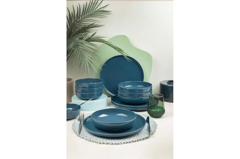 Middagset (12 delar) Prynn mörkblå - Mörkblå - Kök & hushåll - Servering & dukning - Porslin - Porslinstallrik