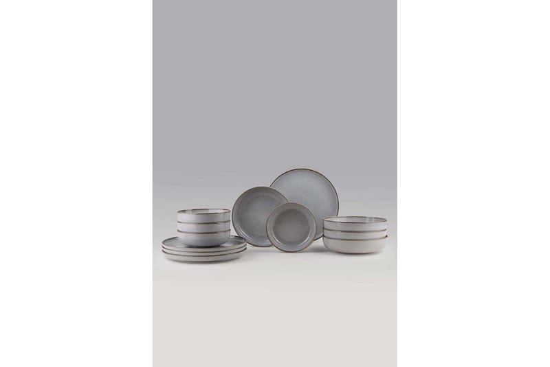 Middagset (12 delar) Pinewick Grå, Kolgrå