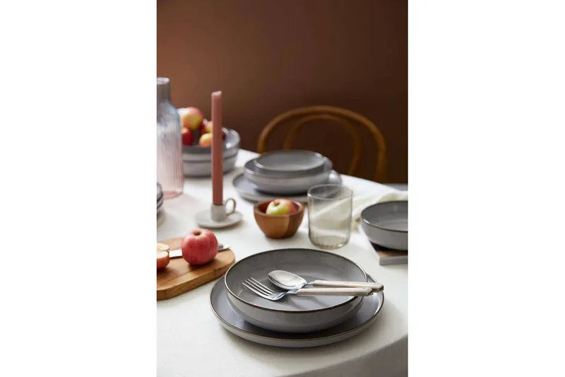 Middagset (12 delar) Pinewick Grå - Kolgrå - Kök & hushåll - Servering & dukning - Porslin - Porslinstallrik