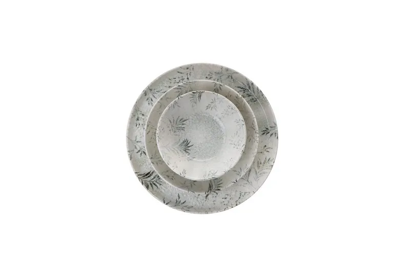 Middagset (18 delar) Haruka Vit / Antracit - Vit/Antracit - Kök & hushåll - Servering & dukning - Porslin - Porslinstallrik