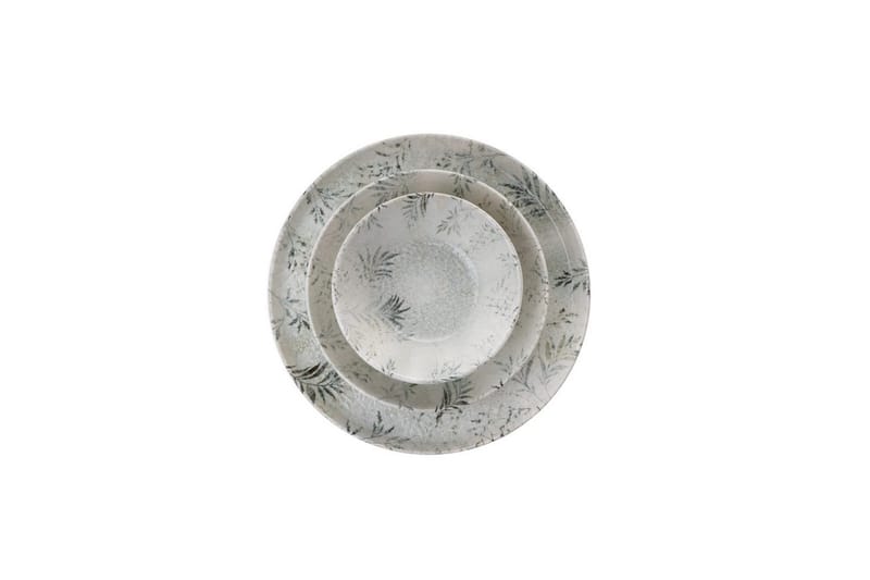 Middagset (18 delar) Haruka Vit / Antracit - Vit/Antracit - Kök & hushåll - Servering & dukning - Porslin - Porslinstallrik