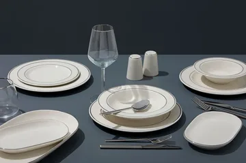 Platin Middagsservis (53 delar) 53x33x36 cm - vit/silver - Kök & hushåll - Servering & dukning - Porslin - Porslinsservis