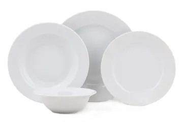 Adine Middagsservis 24 Delar Porslin - Vit - Kök & hushåll - Servering & dukning - Porslin - Porslinsservis