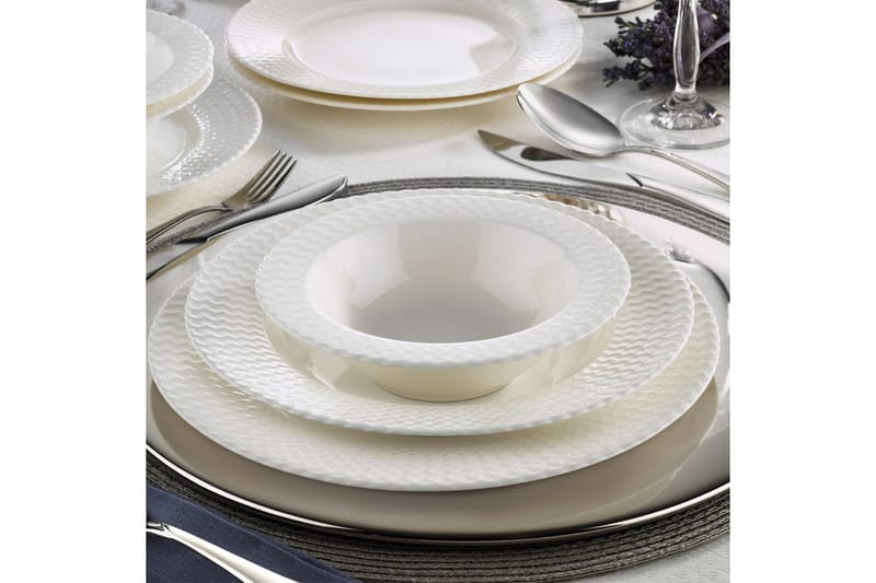 Adine Middagsservis 24 Delar Porslin - Vit - Kök & hushåll - Servering & dukning - Porslin - Porslinsservis