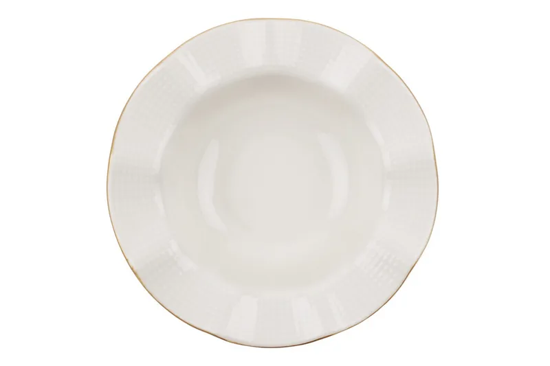 Adine Middagsservis 24 Delar Porslin - Creme/Guld - Kök & hushåll - Servering & dukning - Porslin - Porslinsservis