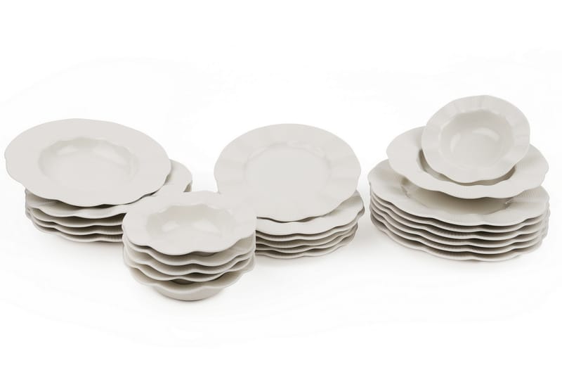 Adine Middagsservis 24 Delar Porslin Creme - Kök & hushåll - Servering & dukning - Porslin - Porslinsservis