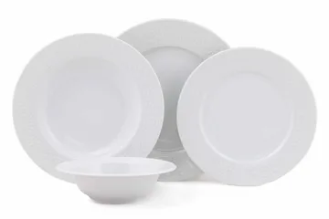 Adine Middagsservis 24 Delar Porslin - Vit - Kök & hushåll - Servering & dukning - Porslin - Porslinsservis