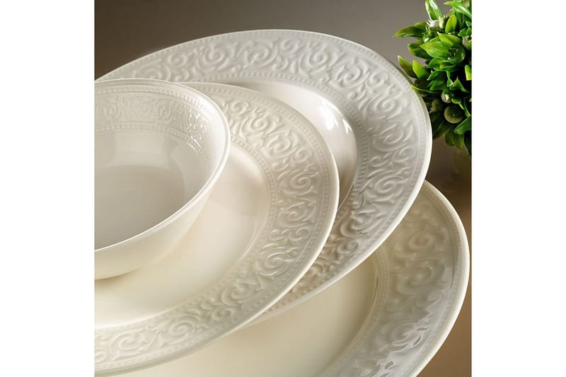 Adine Middagsservis 24 Delar Porslin - Vit - Kök & hushåll - Servering & dukning - Porslin - Porslinsservis