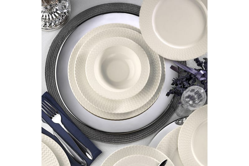 Adine Middagsservis 24 Delar Porslin - Vit - Kök & hushåll - Servering & dukning - Porslin - Porslinsservis