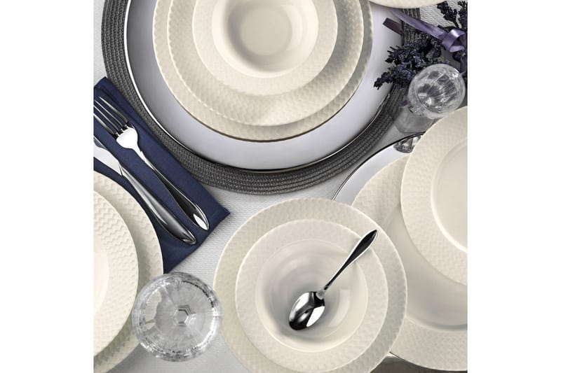 Adine Middagsservis 24 Delar Porslin - Vit - Kök & hushåll - Servering & dukning - Porslin - Porslinsservis