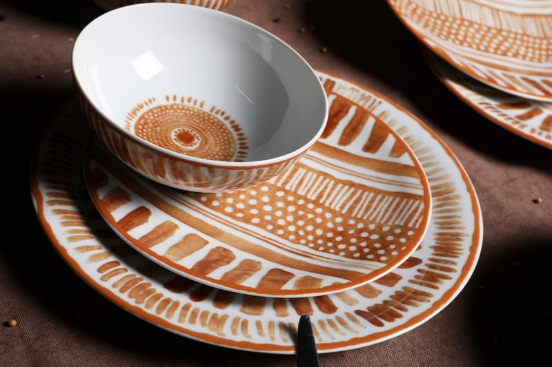 Masar Servis Brun/Vit - Kök & hushåll - Servering & dukning - Porslin - Porslinsservis