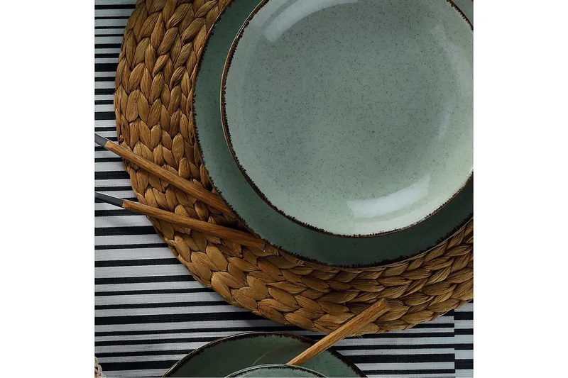 Adine Tallriksset 24 Delar - Porslin/Grön - Kök & hushåll - Servering & dukning - Porslin - Porslinstallrik