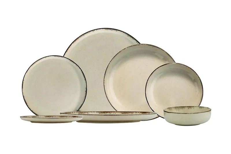 Adine Tallriksset 24 Delar, Porslin/Brun