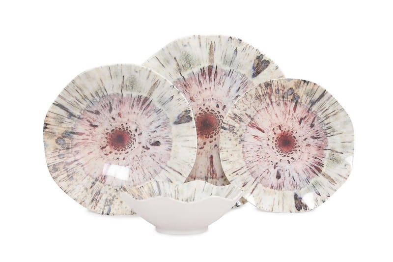 Subatan Tallriksset 24 Delar, Porslin/Flerfärgad