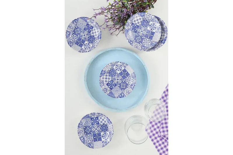 Assietter - Vit/Mörkblå - Kök & hushåll - Servering & dukning - Skålar & tallrikar - Assietter