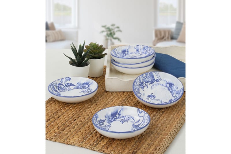 Kausal Djup Tallrik - Vit/Blå - Kök & hushåll - Servering & dukning - Skålar & tallrikar - Djupa tallrikar