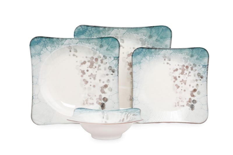 Subatan Tallriksset 24 Delar - Porslin/Flerfärgad - Kök & hushåll - Servering & dukning - Skålar & tallrikar - Fyrkantiga tallrikar