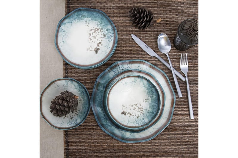 Subatan Tallriksset 24 Delar - Porslin/Flerfärgad - Kök & hushåll - Servering & dukning - Skålar & tallrikar - Fyrkantiga tallrikar