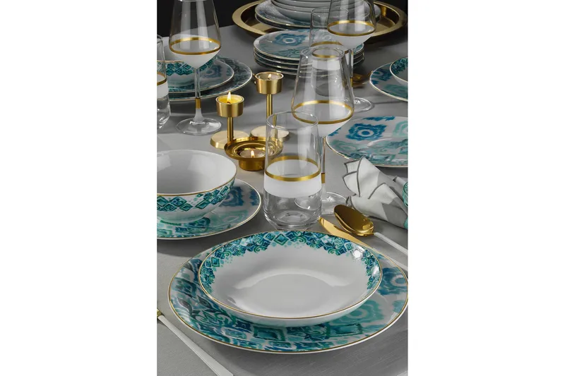 Tallriksset 24-pack - Flerfärgad - Kök & hushåll - Servering & dukning - Skålar & tallrikar - Serviser & tallrikar set