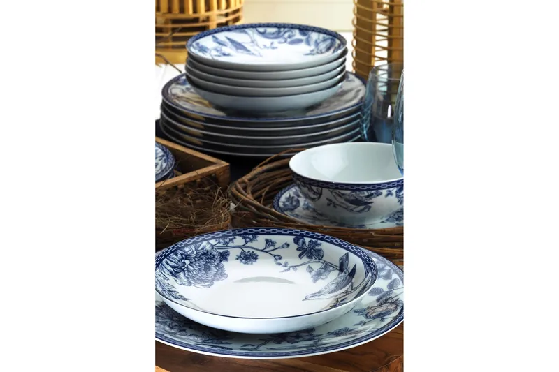 Tallriksset 24-pack - Blå/Vit - Kök & hushåll - Servering & dukning - Skålar & tallrikar - Serviser & tallrikar set