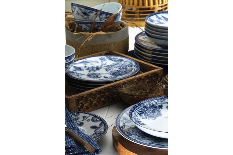 Tallriksset 24-pack - Blå/Vit - Kök & hushåll - Servering & dukning - Skålar & tallrikar - Serviser & tallrikar set