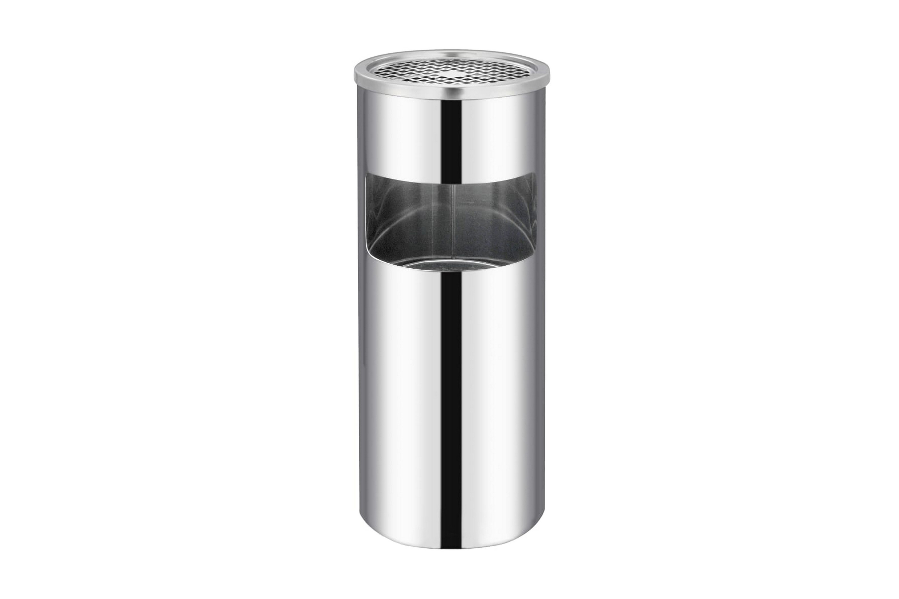 Askfat/soptunna 30 L rostfritt stål – Silver