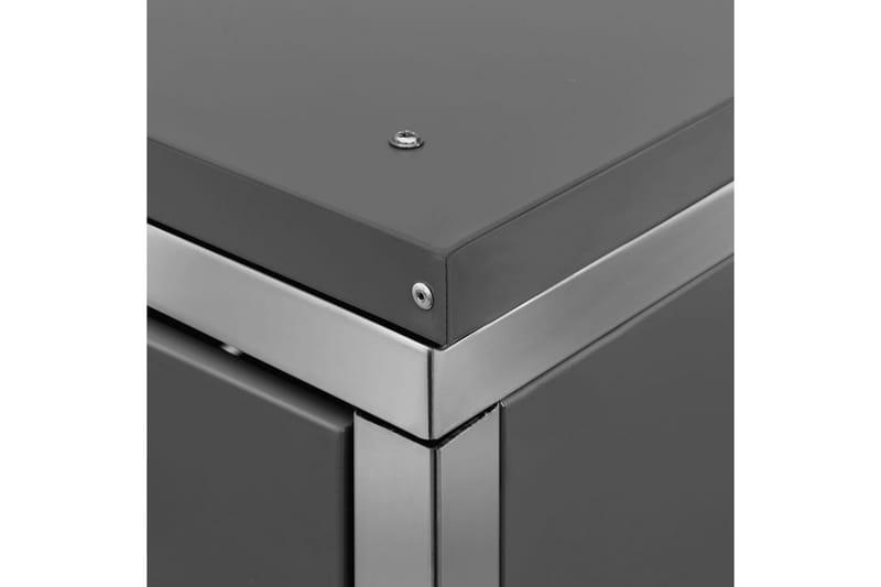 Skjul till tre sopkärl 207x77,5x115 cm rostfritt stål - Antracit - Kök & hushåll - Städ & klädvård - Källsortering & avfallshantering - Komposthink