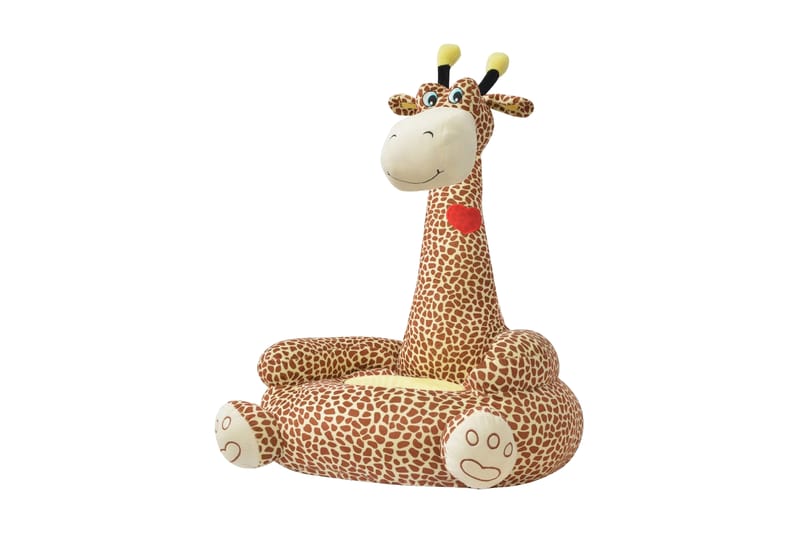 Barnstol i plysch giraff brun - Brun - Möbler - Barnrum