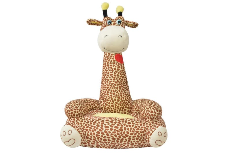Barnstol i plysch giraff brun - Brun - Möbler - Barnrum